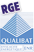 Logo RGE Qualibat Efficacité Énergétique ENR, certification pour les travaux de rénovation énergétique.